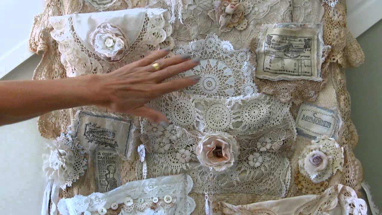 ~A Tattered Pocket Organiser Wall Hanger from the Attic ~