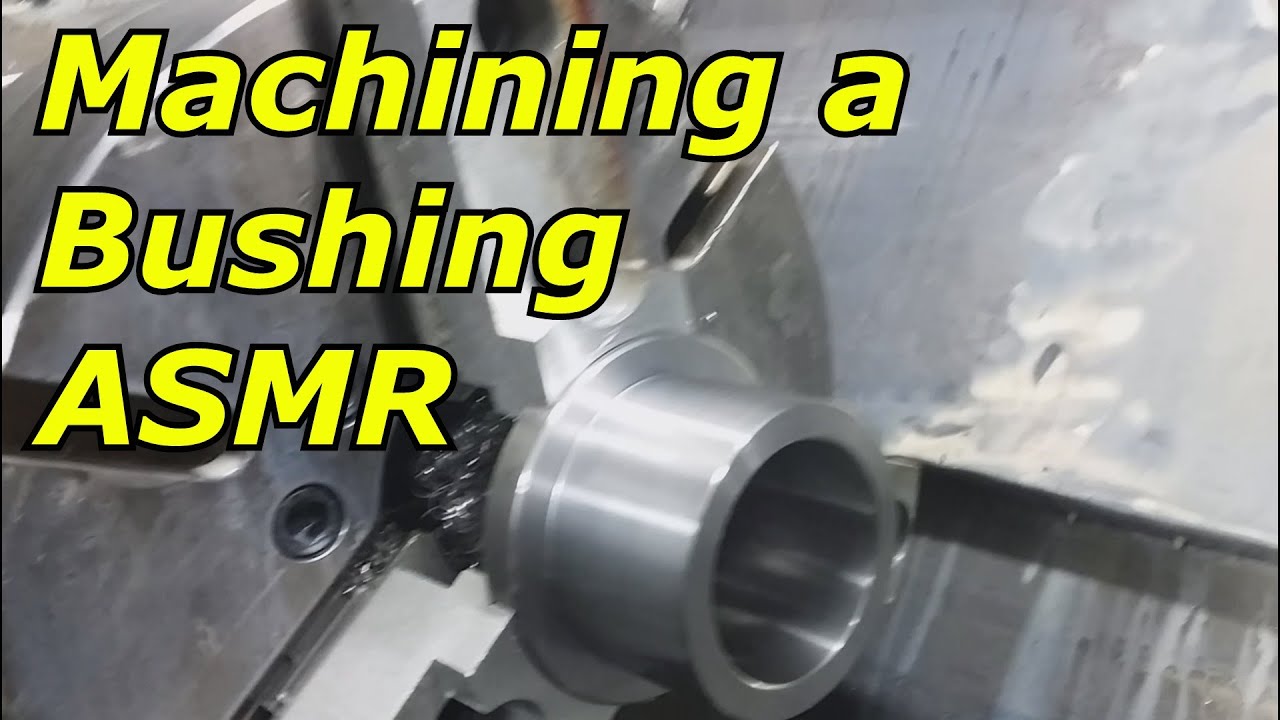 ASMR machine sounds Mazak CNC Lathe Machining a bushing - YouTube