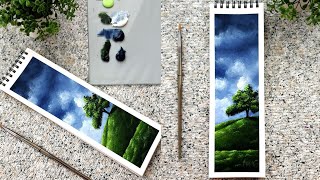 easy landscape painting with Acrylic for beginners