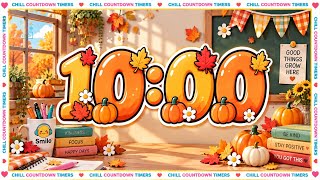10 Minute Relaxing Fall Timer | Classroom LoFi for Study & Focus screenshot 4