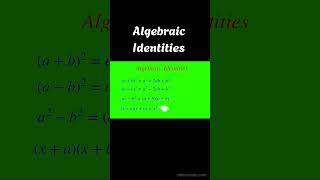 Algebraic Identities #maths #alegria #algebraexpressions #examhelp #learningcommunity