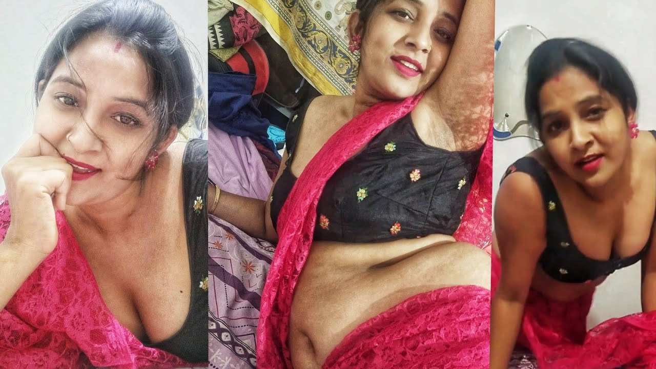 Sexy bhabhi deep navel pallu drop transparent saree deep cleavage huge waist sexy backless blouse