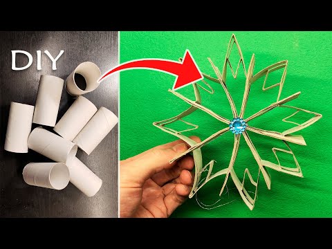 Snowflakes from toilet paper rolls ❄️ Create Stunning Winter Decorations with Easy Paper Snowflakes @LifeKaki