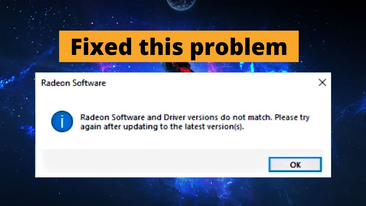 Radeon software and driver versions do not match || Big Screen - YouTube