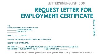Request Letter for Employment Certificate