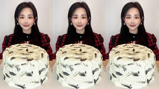 Asmr🍰Eating Black Sesame Melaleuca Cake🍰 (Soft And Waxy Sound) 크림丨먹방丨Mukbang丨Satisfying丨Eatingshow