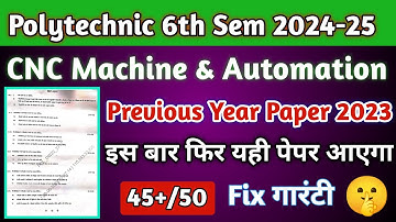 cnc machine and automation important questions 2024 | cnc machine and automation 6th semester 2024