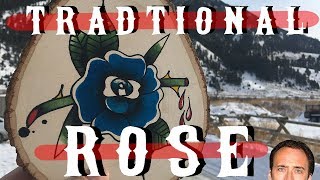 TRADITIONAL ROSE TATTOO FLASH - TIMELAPSE