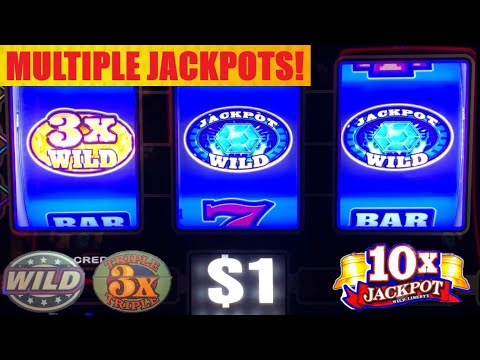 BIG WINS! 10x WILD LIBERTY Jackpots + Triple Double 5x Pay + Triple Jackpot SMOKIN 777 slot play!