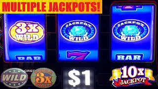 BIG WINS! 10x WILD LIBERTY Jackpots + Triple Double 5x Pay + Triple Jackpot SMOKIN 777 slot play!