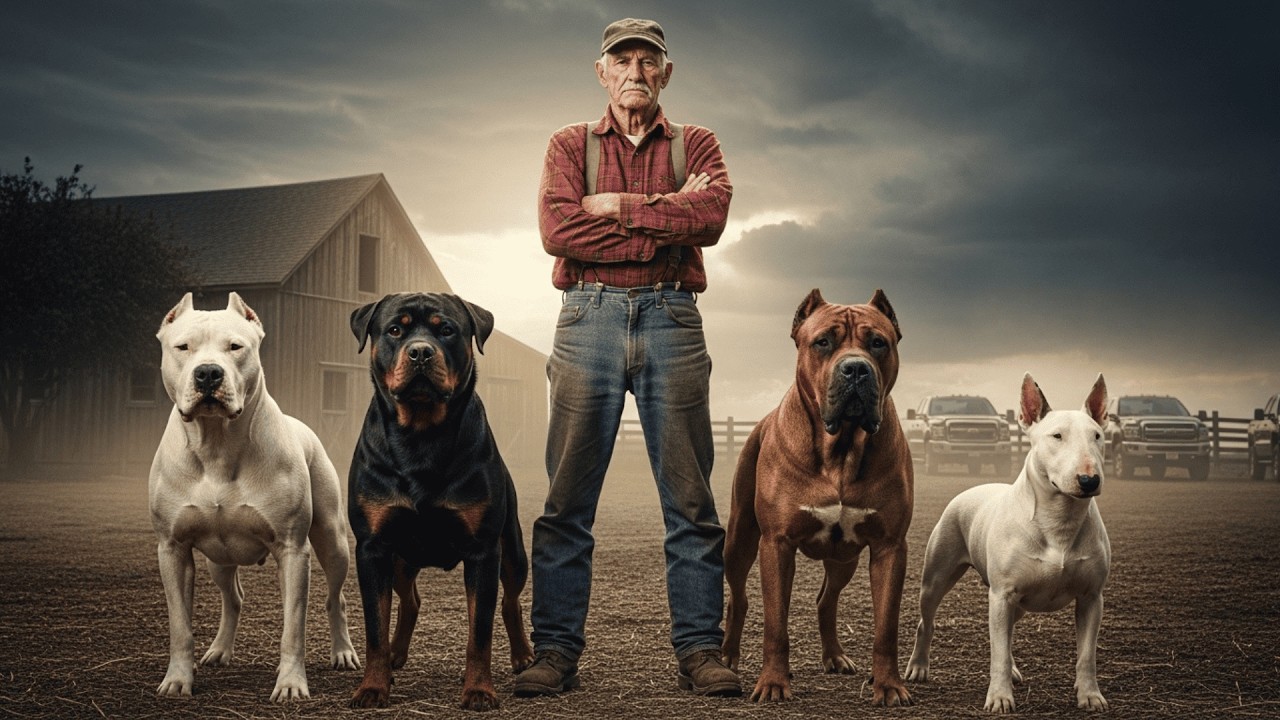 Vinieron a Robarle Su Tierra a Este Viejo Granjero… Sus 4 Perros Les Enseñaron la Lección de Sus Vid