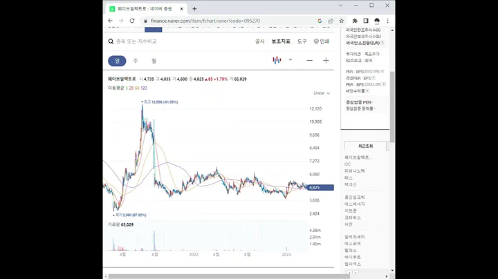 095270웨이브일렉트로 주가 전망 및 차트 분석