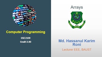 Array:  C programming Bangla Tutorial [ by HK Roni]
