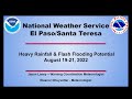 Mid August Heavy Rain and Flash Flooding Event