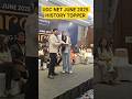 UGC NET JUNE 2025 History Topper #shorts #ugcnet2025 #history #toppers #success #celebration #jrf