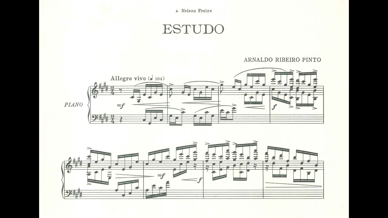 Arnaldo Ribeiro Pinto - Estudo [No.1] em dó sustenido menor (Jaci Toffano, piano)