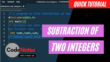Program subtraction of two integer number in C Programming |With Example Output |C program in VSCode