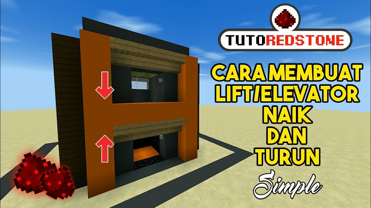 CARA MEMBUAT LIFT/ELEVATOR NAIK & TURUN! TUTOREDSTONE #5