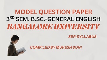 BU-3rd Sem. B.Sc.-English-MODEL QUESTION PAPER--SEP SYLLABUS