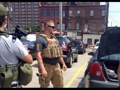 Open carry marchers outside Cleveland RNC