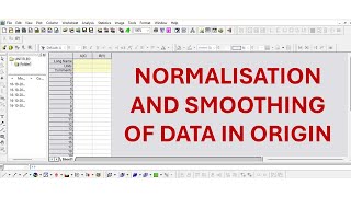 Smoothing and Normalizing data in origin