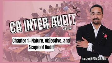 L6 | Ch 1 Nature, Objective, & Scope of Audit | CA Inter Audit Revision Jan 26 | CA Shouryam Singla