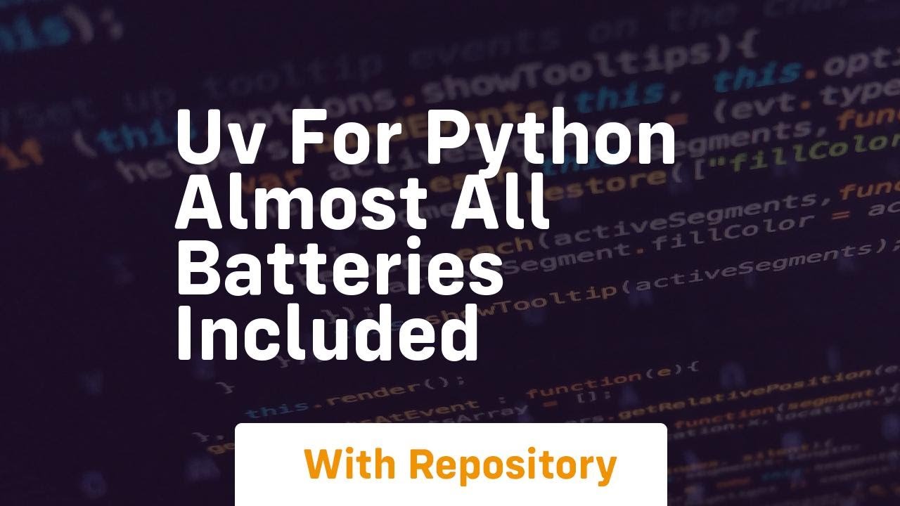 Uv for python almost all batteries included - YouTube