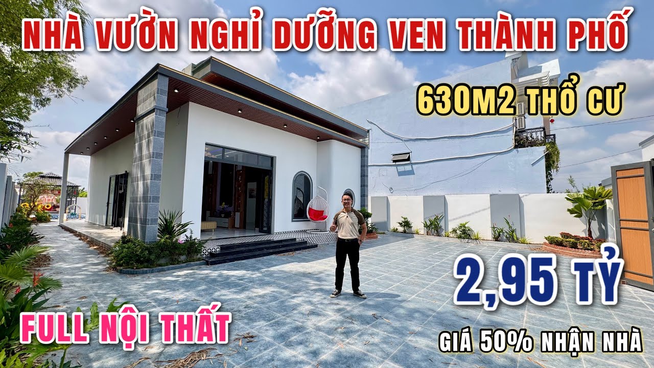 ‼️NHÀ VƯỜN NGHỈ DƯỠNG RẺ HƠN NHÀ PHỐ - Bán Gấp Nhà Vườn Nghỉ Dưỡng Kín Đáo 630m2 Tặng Full Nội Thất