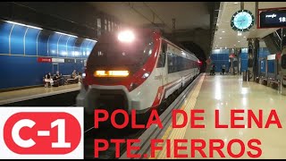 Cercanías entre Pola de Lena y Pte Fierros. C-1 Cercanías Asturias
