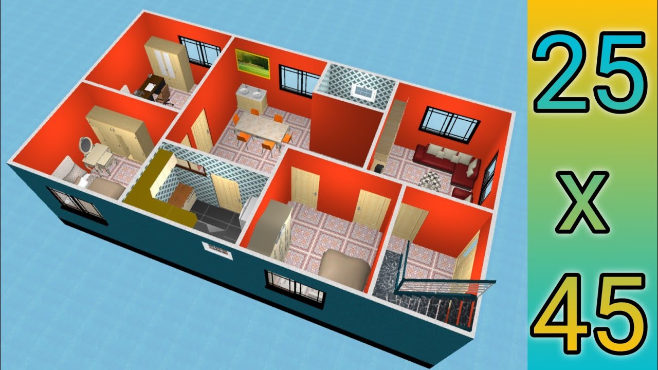 25 Feet By 45 Feet GHAR Ka NAKSHA SIMPLE HOUSE DESIGN 25x45 HOUSE 25-feet-by-45-feet-ghar-ka-naksha-simple-house-design-25x45-house