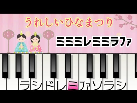 うれしいひなまつり【ピアノ簡単】ドレミで弾ける