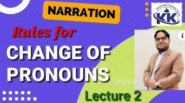 Rules for  Change of Pronouns in Narration Indirect Speech By Karim Khan Lecture 2