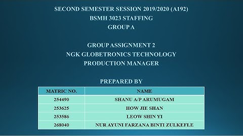 A192 BSMH 3023 STAFFING GROUP A_GROUP ASSIGNMENT 2 PRESENTATION