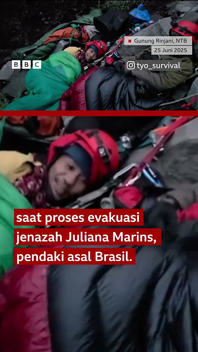 Tim evakuasi turis Brasil menginap di jurang Gunung Rinjani #shorts