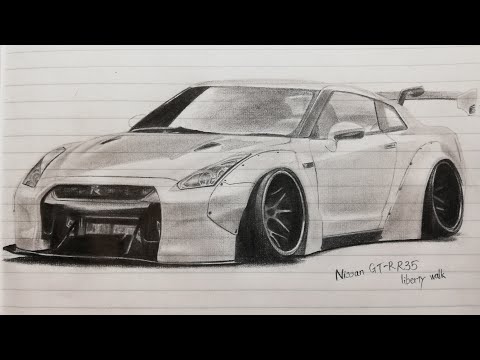 R35gt R Lb仕様描いてみた Youtube