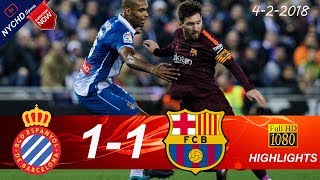 Espanyol vs barcelona 1-1 (4-2-2018 ...