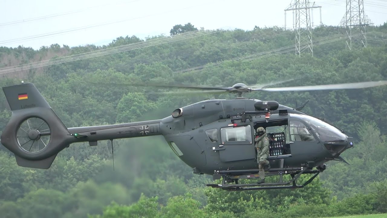 2x H145 KSK + H145 SAR + NH90 Bundeswehr + EC135 RLP + EC145 HES bei Katastrophenfall Bad Neuenahr