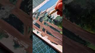 Easy Forest Landscape Painting | Gouache Tutorial Short #menorahcreatif #menorahsketchbook #art