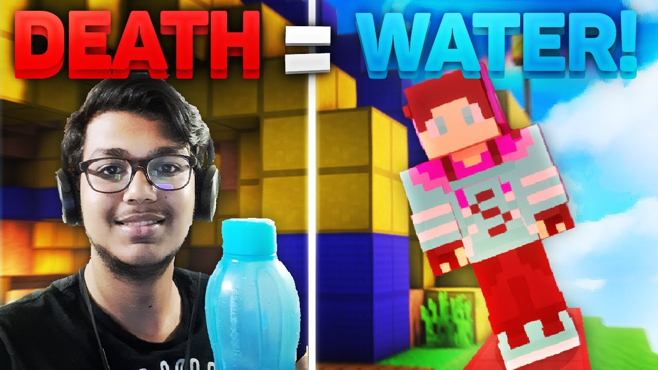 MINECRAFT BEDWARS BUT IF I DIE I HAVE DRINK WATER !!