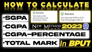 How to convert CGPA to Percentage in BPUT || CGPA & SGPA &Total Mark calculation of BPUT Exams