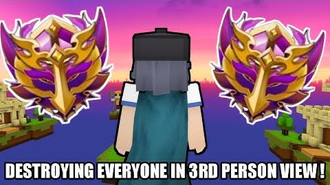 Power of 3RD person. Distroying everyone in 3RD person View in bedwars [Blockman Go]