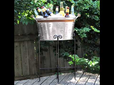 Personalized Galvanized Beverage Tub With Stand