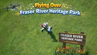 Flying Over Fraser River Heritage Park Drone Video