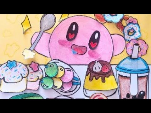 🌟 KIRBY dessert MUKBANG 🌟 Paper Stop Motion 종이놀이