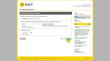 Recording an exempt animal movement in NAIT