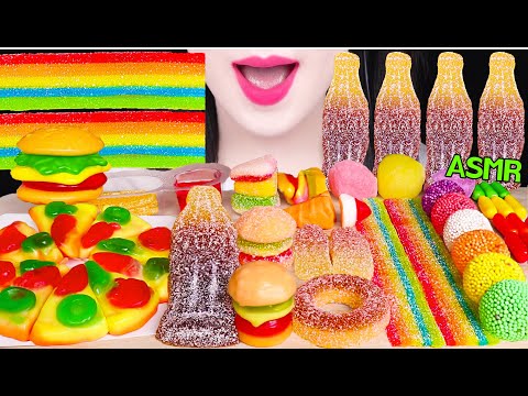 ASMR GUMMY JELLY PARTY *RAINBOW JELLY BELT, GIANT COLA GUMMY, HAMBURGER GUMMY 젤리 파티 먹방 JANE ASMR 제인