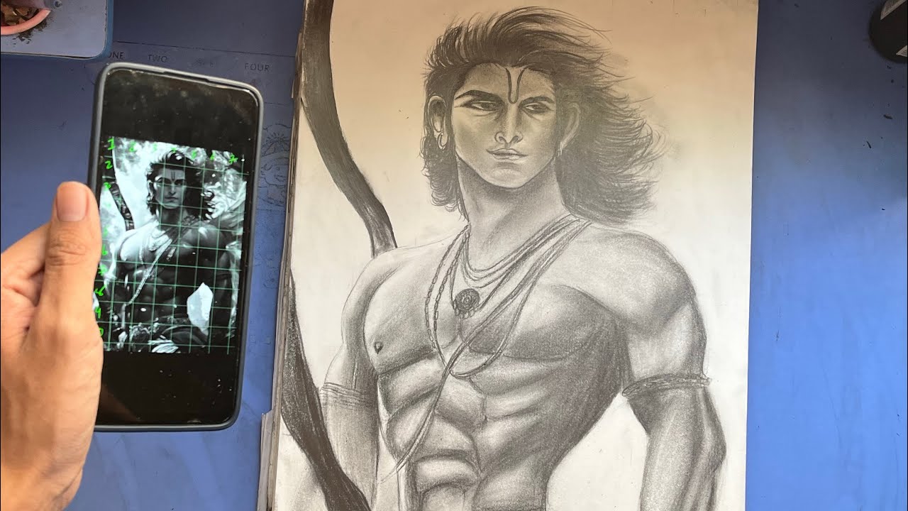 How To draw a Ram drawing || jay Shree Ram drawing || outline tutorial