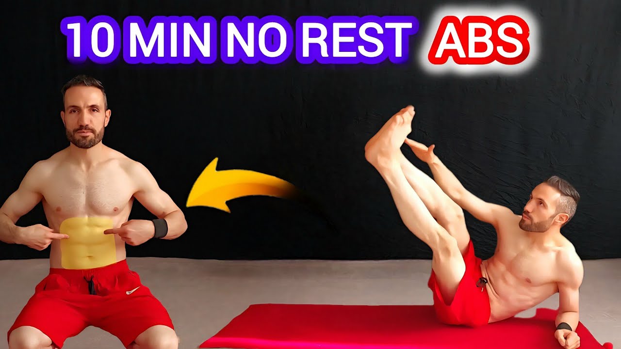 10 Min INTENSE ABS Workout | No Rest, No Equipment | Burn Belly Fat ...