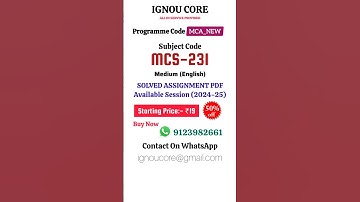 MCS 231 Solved Assignment PDF 2024-25 in English, MCA NEW program MCS-231 Solved assignments