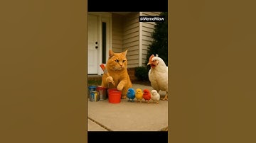 kucing lucu mengecat anak ayam #kucinglucu #cat #funnycats #kucing